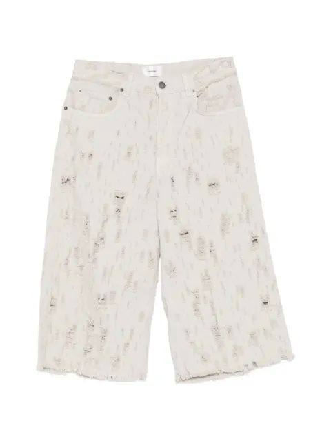 Haikure Beck Bull Destroy distressed shorts Neutrals HEW03369GF180PXD