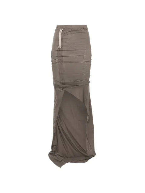 Rick Owens DRKSHDW Soft Edfu slit-detail maxi skirt Brown DS01F4337BH