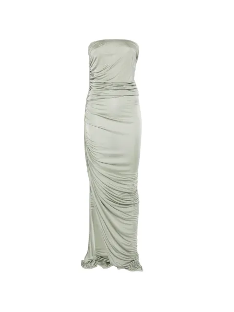 Rick Owens Lilies draped slit maxi dress Green LI01F7501JVS