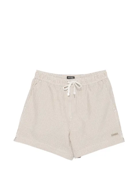 Zegna striped drawstring swim shorts Neutrals AHB14A3BHEL00