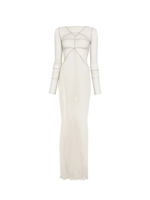 Rick Owens Temple panelled maxi dress Grey RO01F6589TUS