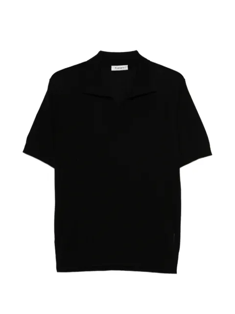 Kangra ribbed-knit polo-collar T-shirt Black 30162300013