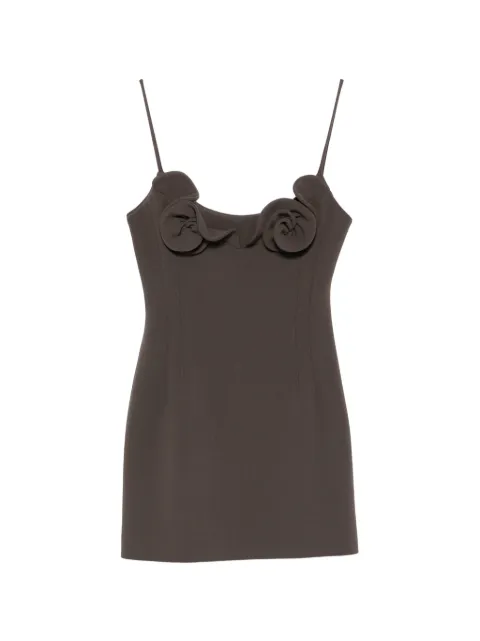 Magda Butrym floral-appliqué mini dress Brown 285526