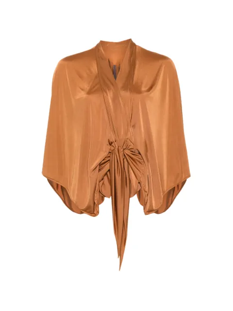 Rick Owens Lilies knot-detail blouse Brown LI01F7705JVS