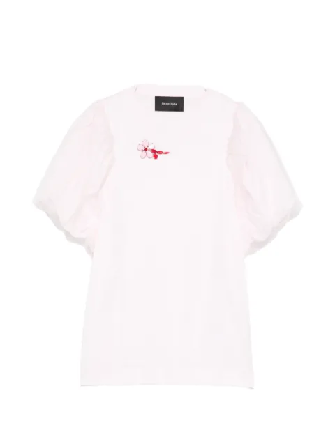 Simone Rocha puff-sleeve flower T-shirt Pink 5397B0553