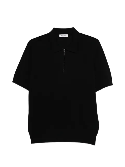 Kangra ribbed-knit zip-up polo shirt Black 30231000013