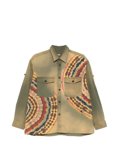KHOKI printed pocket shirt Green 26SSB02