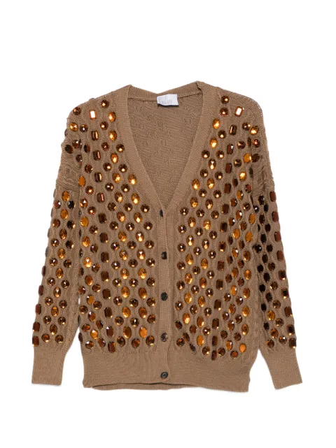 Giuseppe Di Morabito embellished cable-knit cardigan Brown 06PSKNT385CR16403