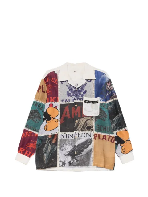 KHOKI graphic print pocket shirt Neutrals 26SSB07