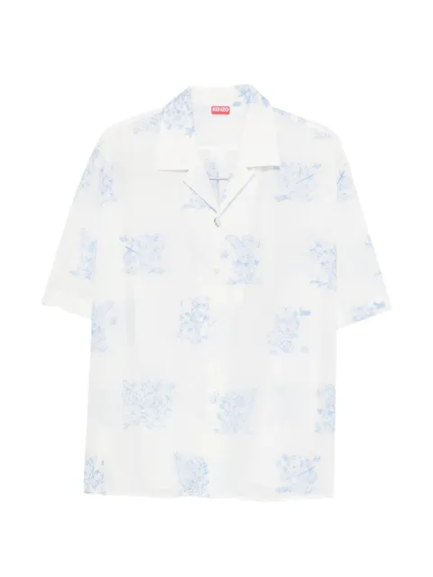 Kenzo animals-embroidered shirt White FG55CH1359EG
