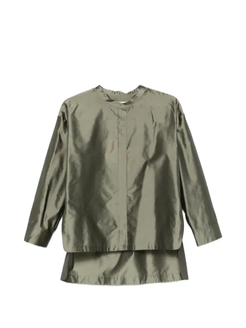 'S Max Mara concealed-fastening band-collar shirt Green 2619191013600