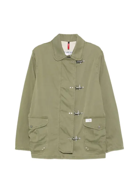 Fay toggle fastening pocket coat Green MAM1352096LZHV408