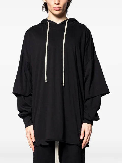Rick Owens DRKSHDW hooded layered knitwear Black DU01F4271RN