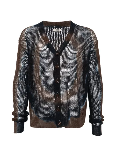 KHOKI mesh button cardigan Brown 26SSK01