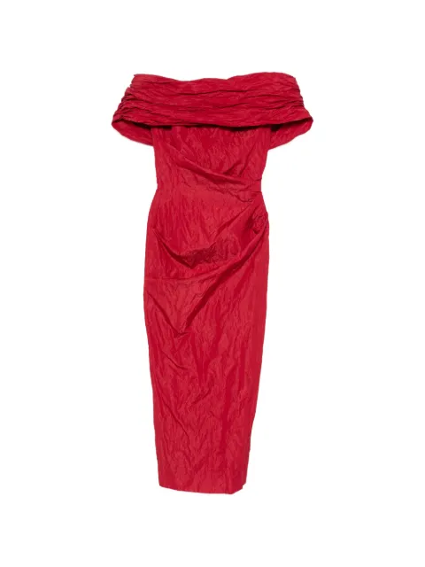 Magda Butrym off-shoulder draped dress Red 225526