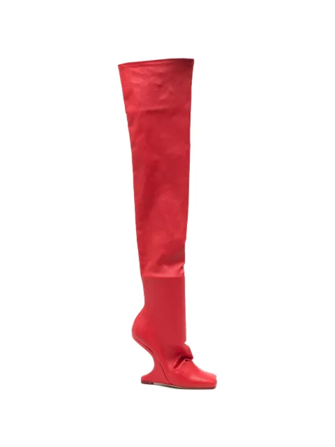 Rick Owens Lilies over-the-knee boots Red LI01F7801LS1