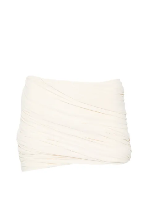 Rick Owens Lilies ruched mini fitted skirt Neutrals LI01F7309CVI