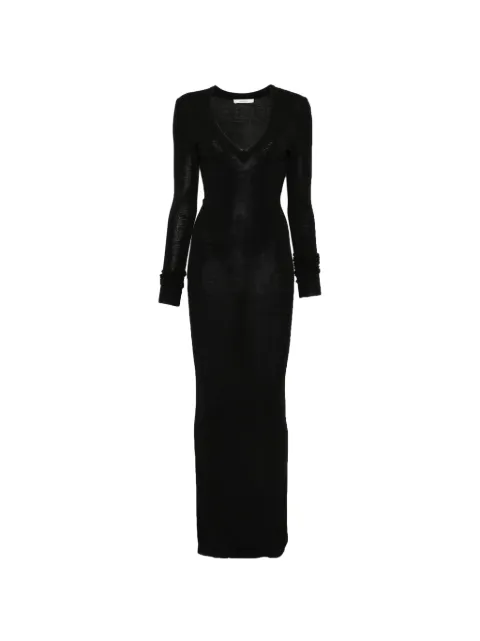 ENTIRE STUDIOS V-neck long-sleeve dress Black ESSS26DR01290