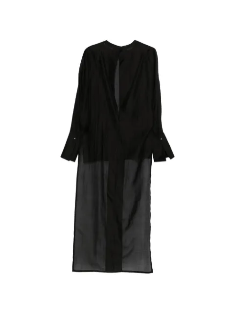 DARKPARK Marine asymmetric semi-sheer shirt Black WSH46FAC161