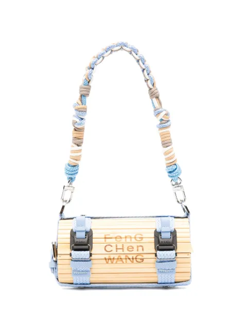 Feng Chen Wang logo-engraved woven-strap clutch bag Neutrals FUS21AC11