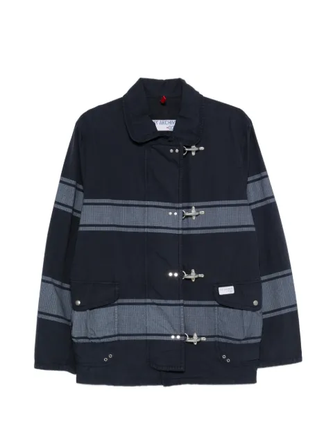Fay striped toggle coat Blue MAM1352098TZH2