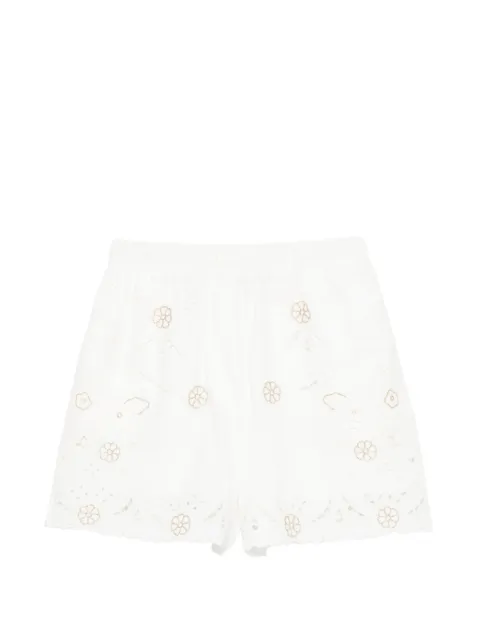 Forte Forte lace-trim embroidered shorts White 148450019