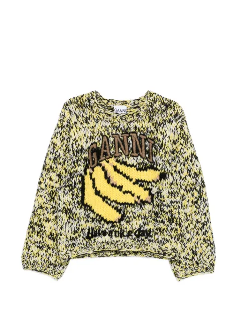 GANNI banana handknit jumper Yellow A1070118