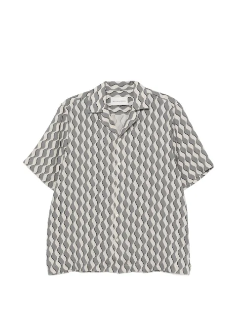 Frescobol Carioca Roberto wave-print short-sleeve shirt Blue 2780902