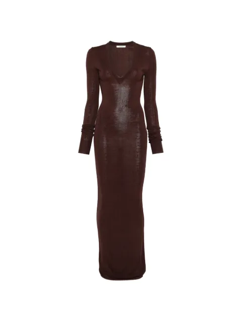 ENTIRE STUDIOS V-neck long-sleeve dress Brown ESSS26DR01290