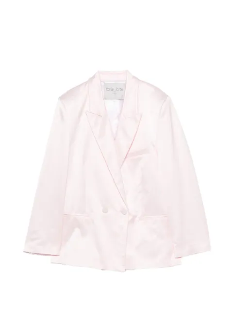 Forte Forte double-breasted satin-finish jacket Pink 14812