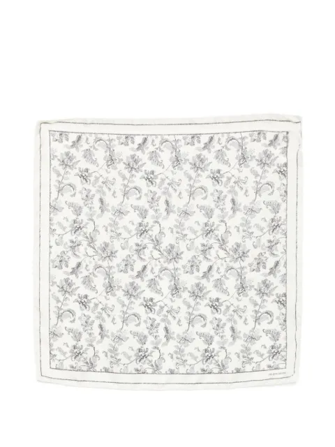 Golden Goose white silk scarf with black floral pattern White GUP01053P002512