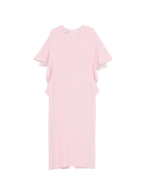 Alberta Ferretti ruffled V-neck dress Pink 04341634