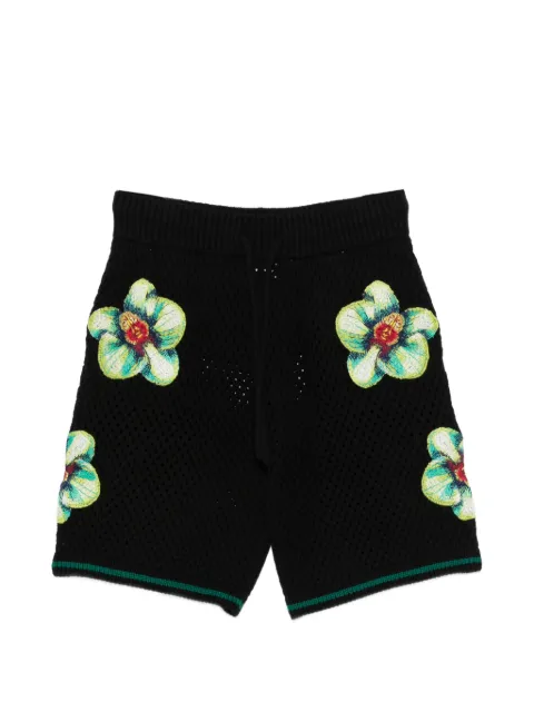Casablanca floral-detail shorts Black MSS26KW131701
