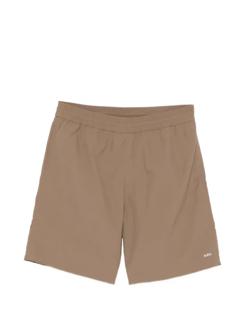 A.P.C. elasticated-waist logo shorts Neutrals PAAGYH18043