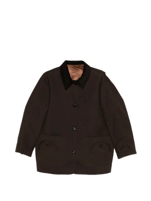 Blazé Milano corduroy-collar coat Brown JKAJS01IVAG