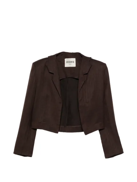 BATAKOVIC Belgrade cropped blazer Brown BBSS26FTDLINENBRBLAZERBRWN
