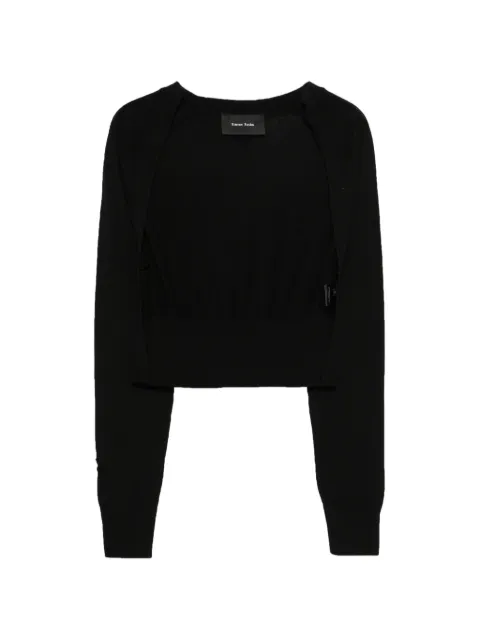 Simone Rocha pearl embellished cardigan Black PLMK7B0670BLKPRLCLR