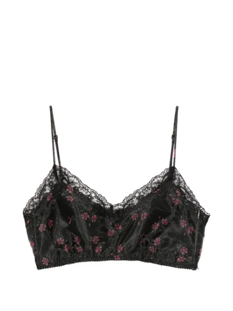 Simone Rocha floral-lace crop top Black 10431297
