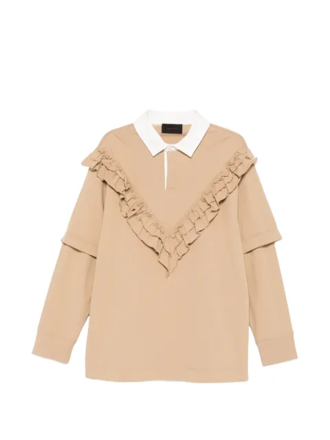 Simone Rocha ruffled-detail polo shirt Neutrals 54180562