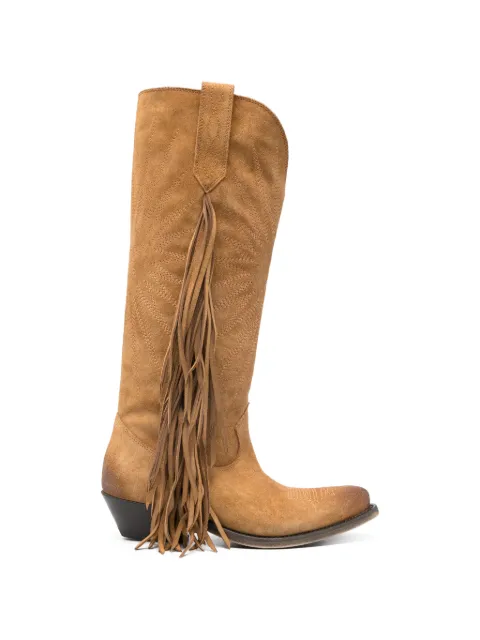 Golden Goose fringed embroidered boots Brown GWF00986F008198