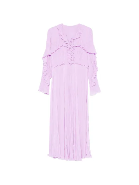 Alberta Ferretti ruffled pleated maxi dress Purple 04371617