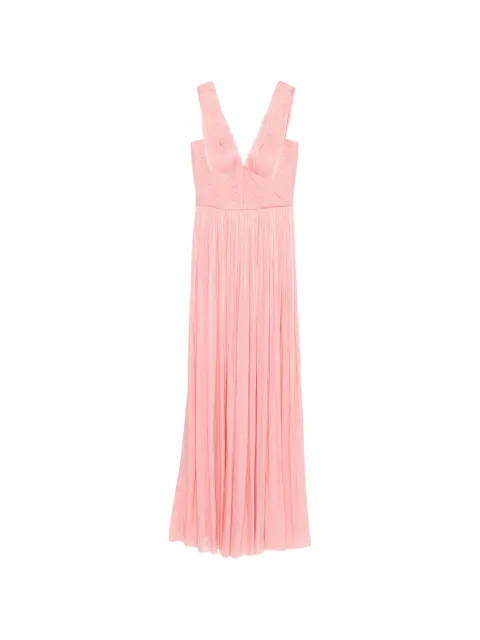 Costarellos Anilia V-neck pleated maxi dress Pink PS2616