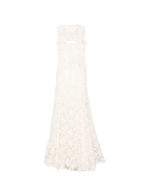 Costarellos Lace sleeveless maxi dress Neutrals PS2646