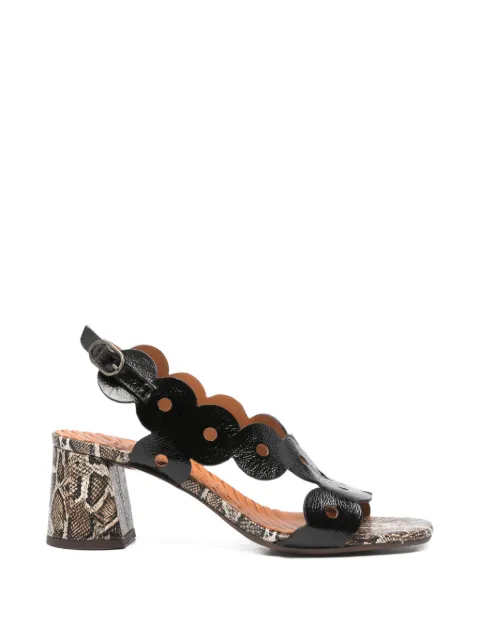 Chie Mihara scalloped sandals Black RYEDNGR