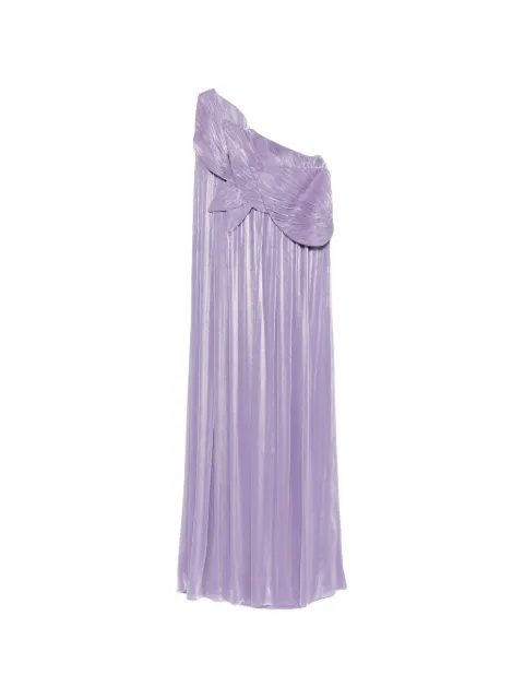 Costarellos Amabe pleated one-shoulder maxi dress Purple PS2613