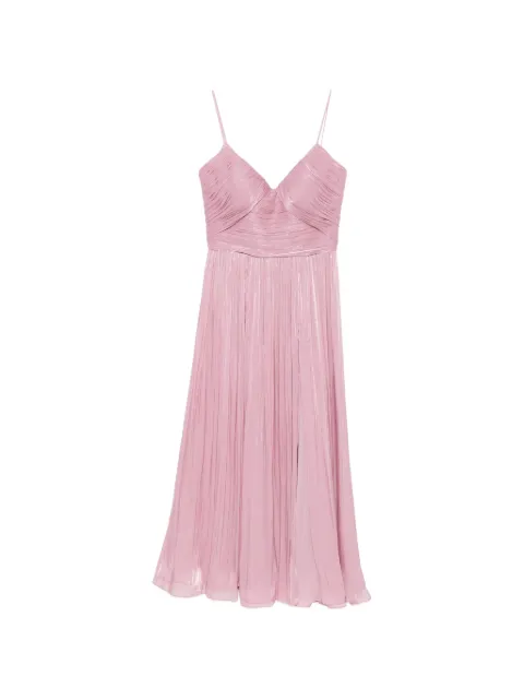 Costarellos pleated sweetheart-neck maxi dress Pink PS2617