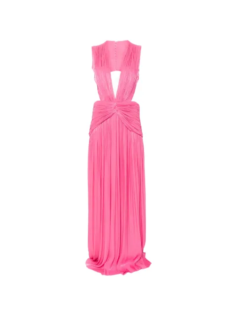 Costarellos Silla cutout-detail V-neck maxi dress Pink PF2538