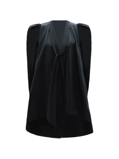 Gemy Maalouf bow long-sleeve top Black GMCP257732TP