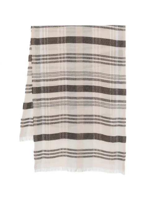 Peserico striped fringed scarf Neutrals A31541C0CC789949