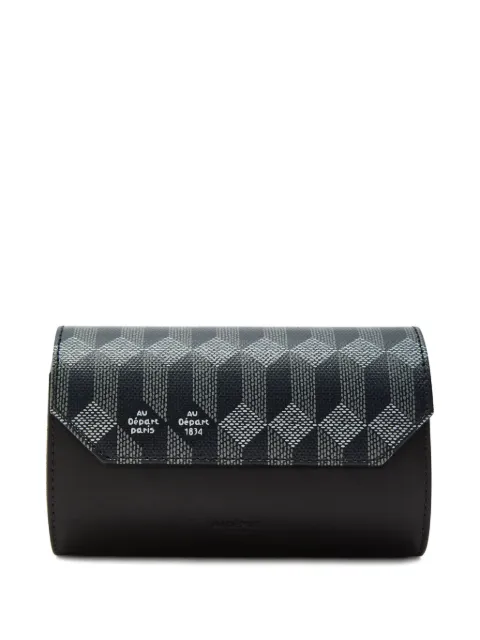 Au Départ geometric-print watch box Black TWAH014